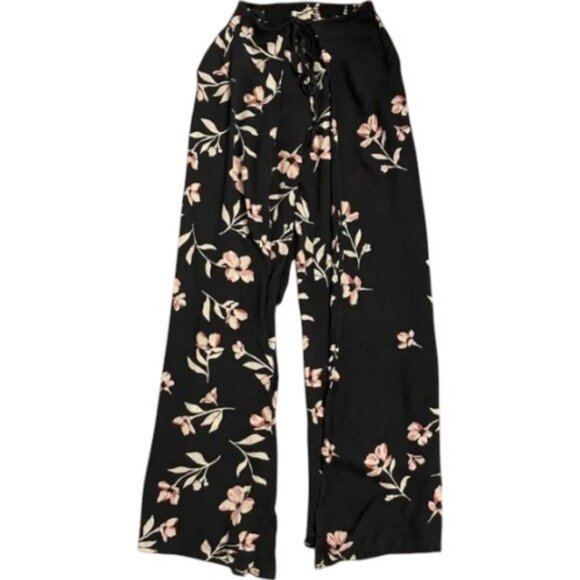 Billabong blue floral wide leg pants size M - Picture 2 of 4